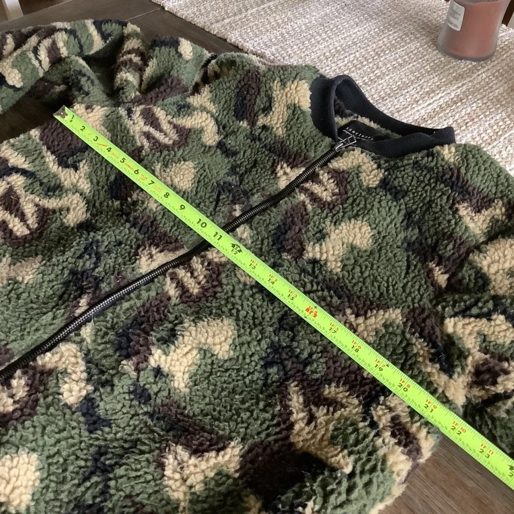 Sanctuary Camo Sherpa Jacket Full Zip Cozy Military Style ‎ Bomber Shacket XL